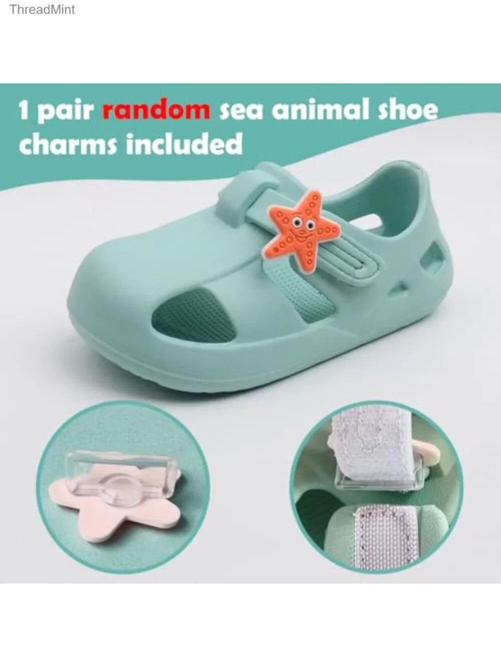 Toddler Water Sandals EVA Quick-Dry Non-Slip Adjustable Boys Girls